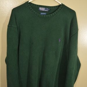 Polo Crew Neck Basic Logo Green Purple Horseman 2X